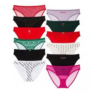 Victoria's Secret Medium Bikini Panties 12 Pk Holiday Advent Calendar DENTED BOX